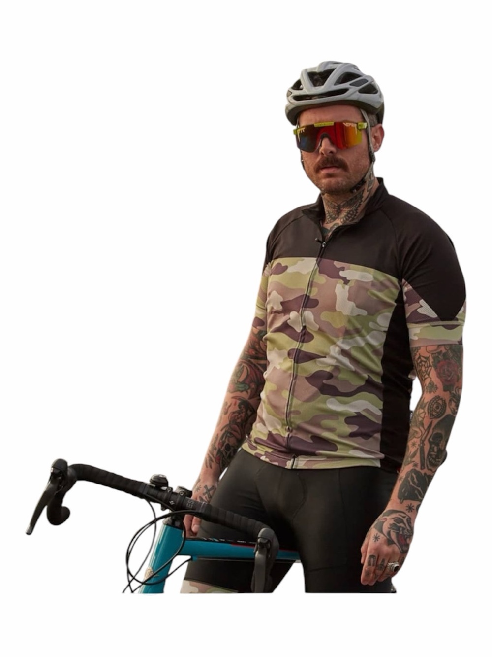 Paria.cc Camo Zip Cycling Shirt  Back Pockets Zip Pocket Men Size Small